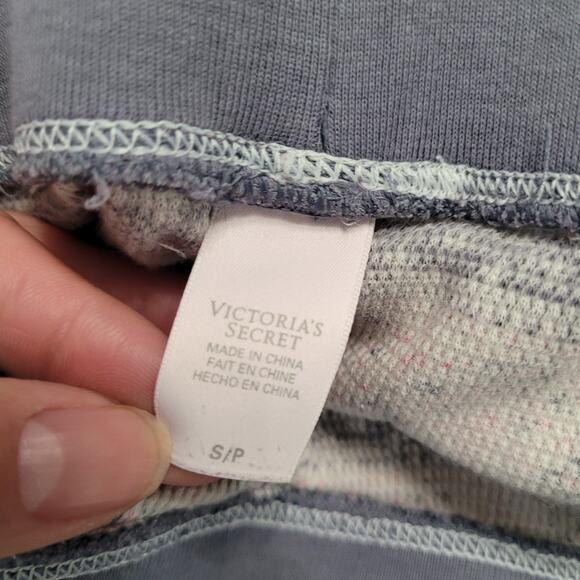 Victoria’s Secret Womens S Pink Gray Waffle Knit Pajama Pants Fair Isle Lounge - Picture 4 of 4